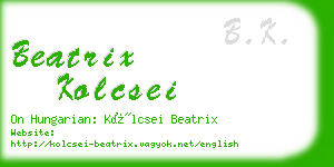 beatrix kolcsei business card